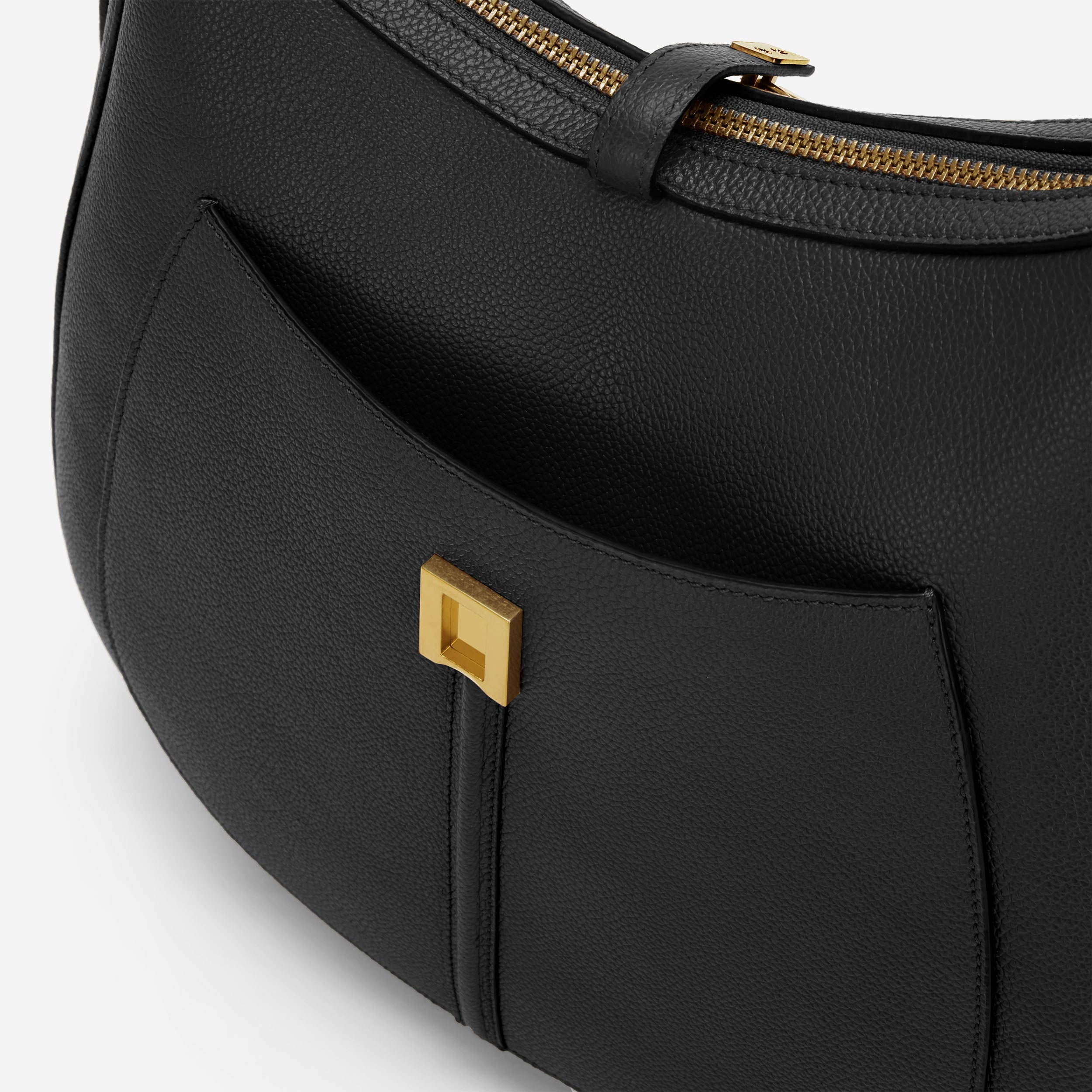 DeMellier The Siena Hobo black small grain