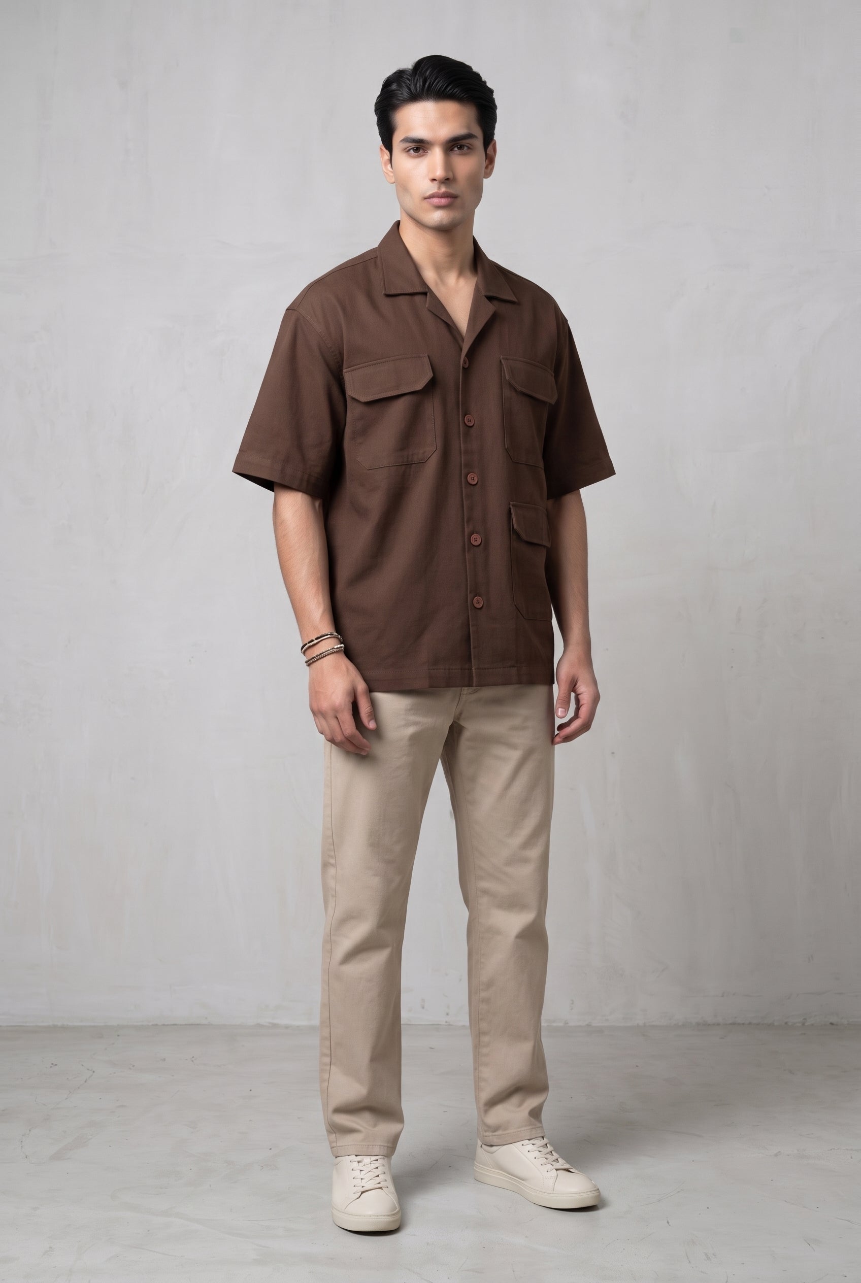 UTILITY BROWN MEN'S SHIRT
