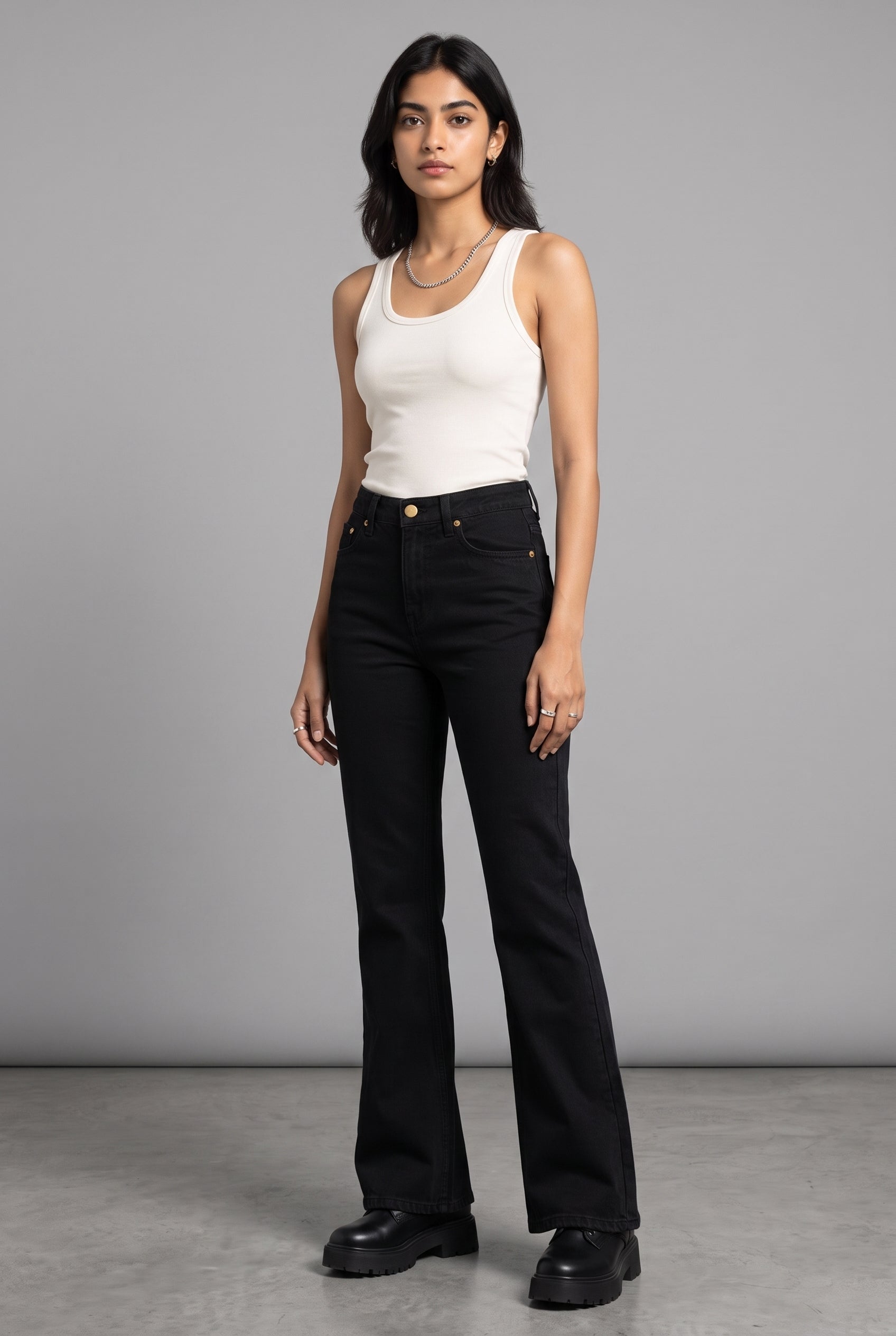 BOOTLEG DENIM BLACK WOMEN'S JEANS