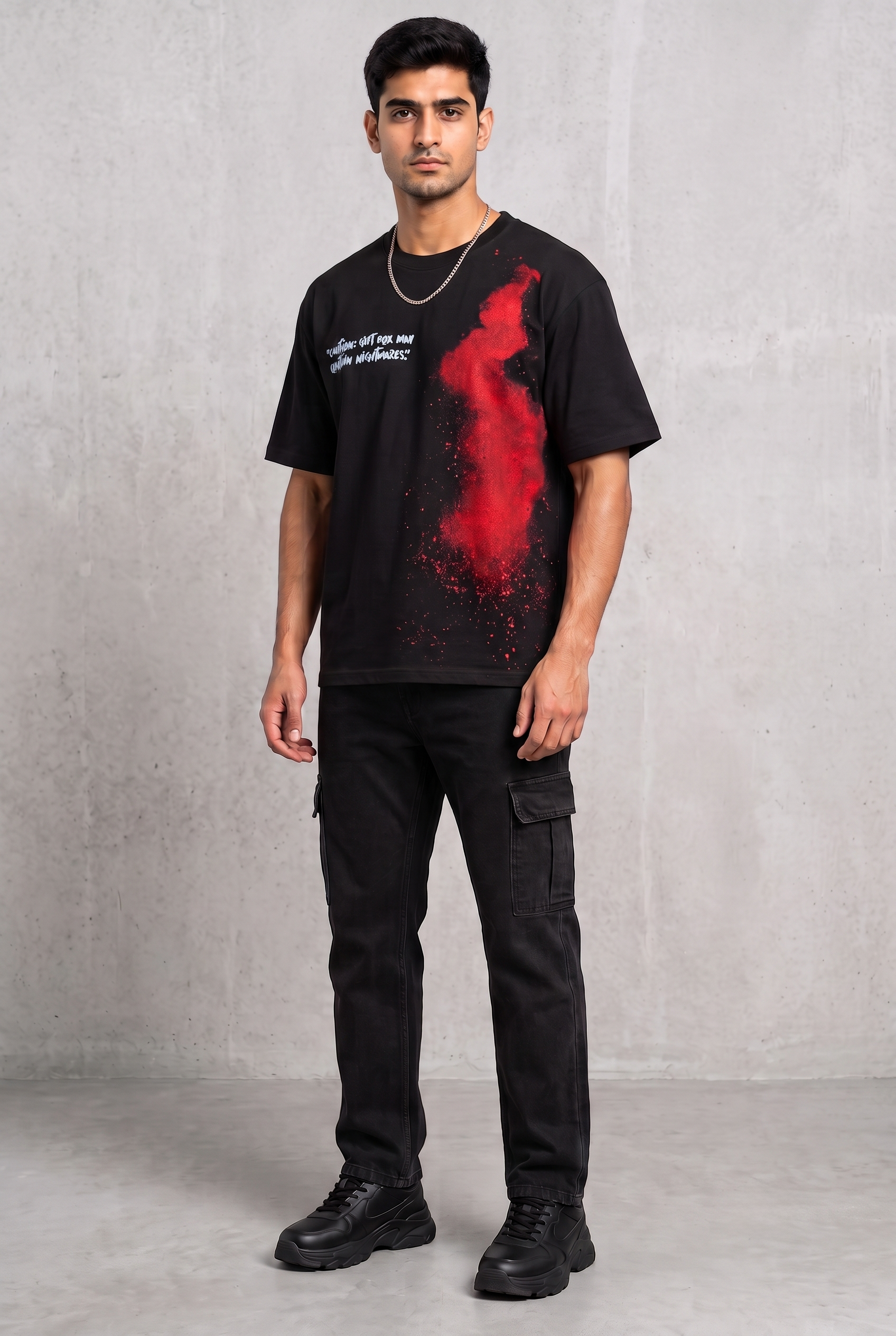 DARK SECRET BLACK MEN’S OVERSIZED T-SHIRT