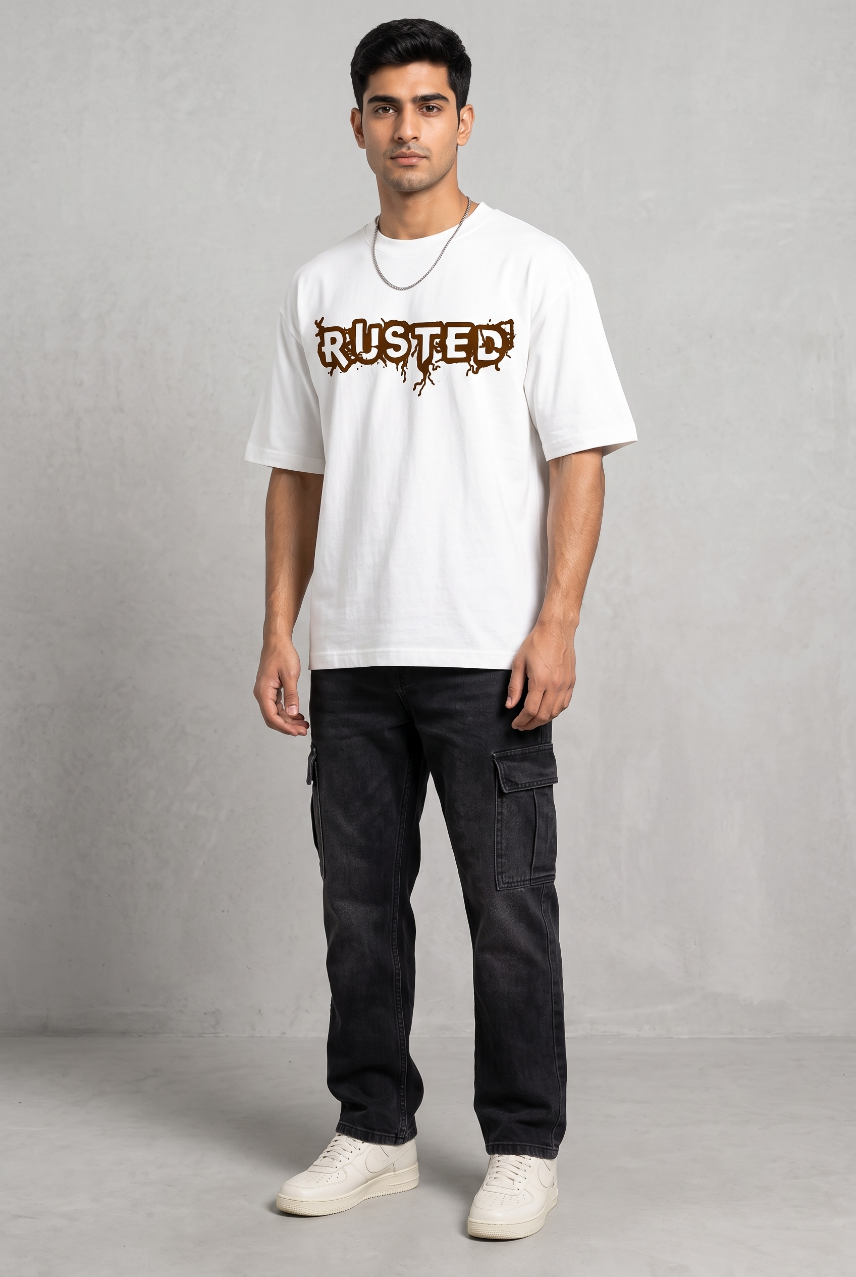 GRENADE WHITE MEN’S OVERSIZED T-SHIRT