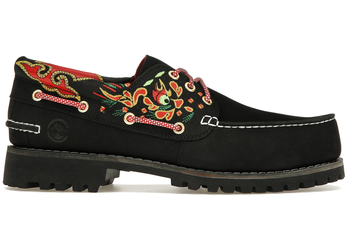 Timberland 3-Eye Classic Lug Handsewn Boat Shoe Clot Black