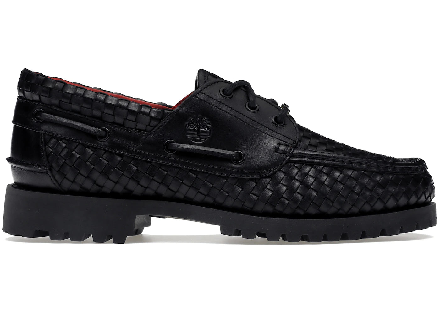 timberland woven leather 3-eye lug supreme black