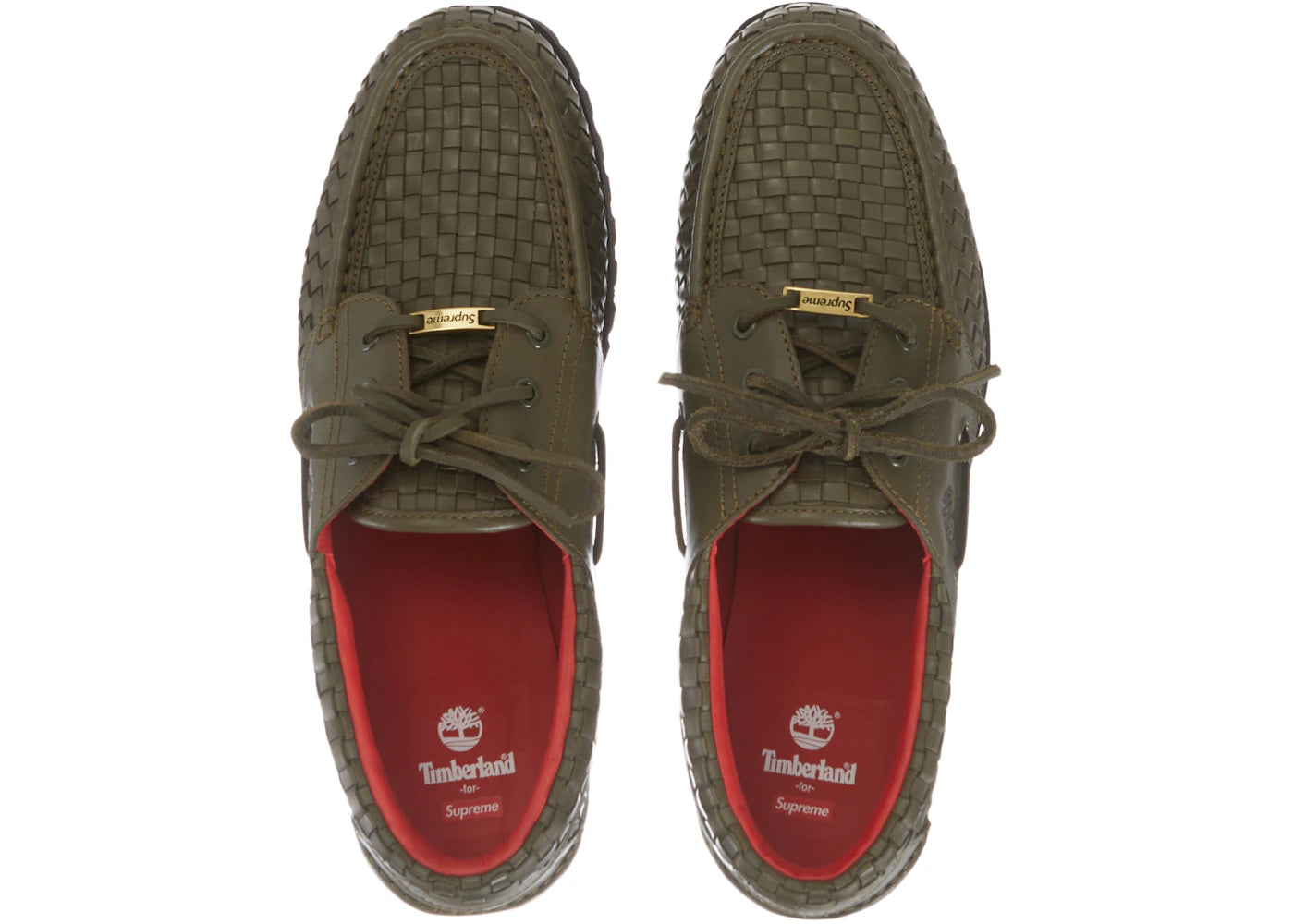 timberland woven leather 3-eye lug supreme olive