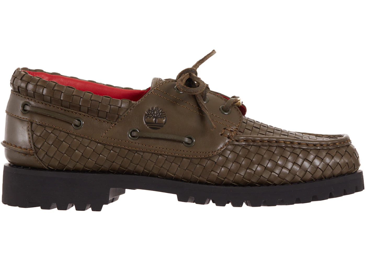 timberland woven leather 3-eye lug supreme olive