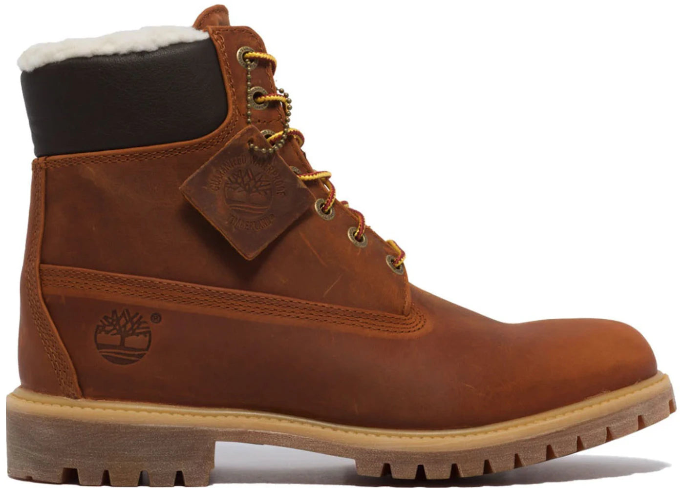 timberland heritage 6" premium boot shearling lined rust