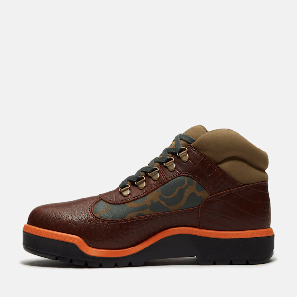 Timberland X Starcow Waterproof Field Boot Brown Croc Embossed Full-Grain