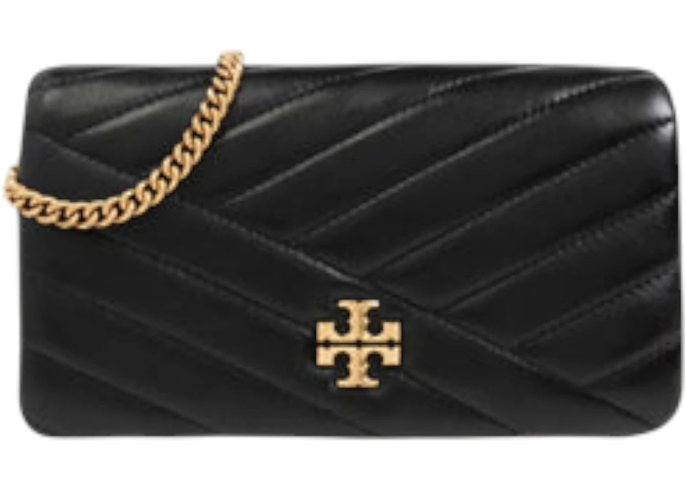 Tory Burch Kira Chevron Chain Wallet Black