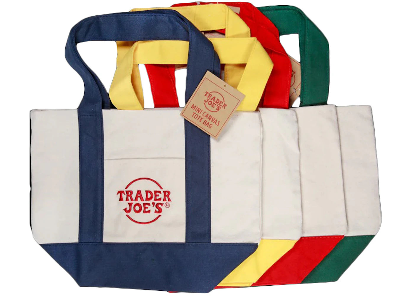 Trader Joe'S Mini Canvas Tote Bag (Set Of 4)