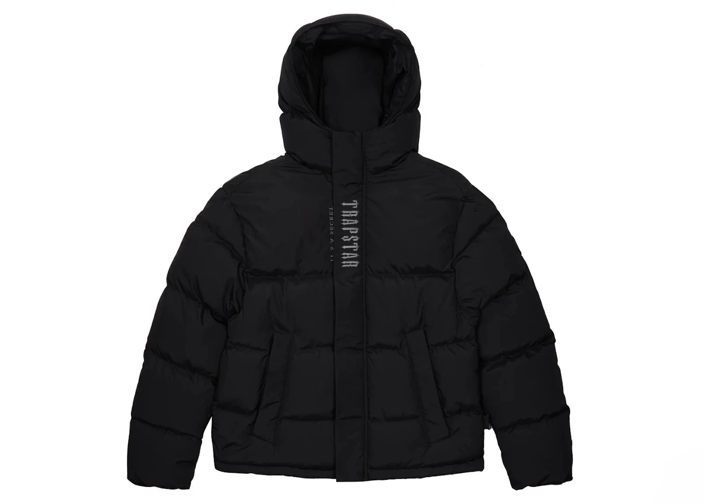 trapstar decoded 2.0 hooded puffer jacket black
