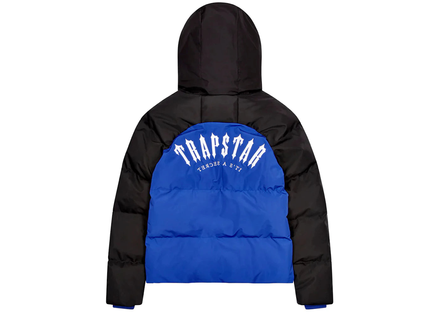 trapstar irongate arch puffer jacket (fw23) blue/black