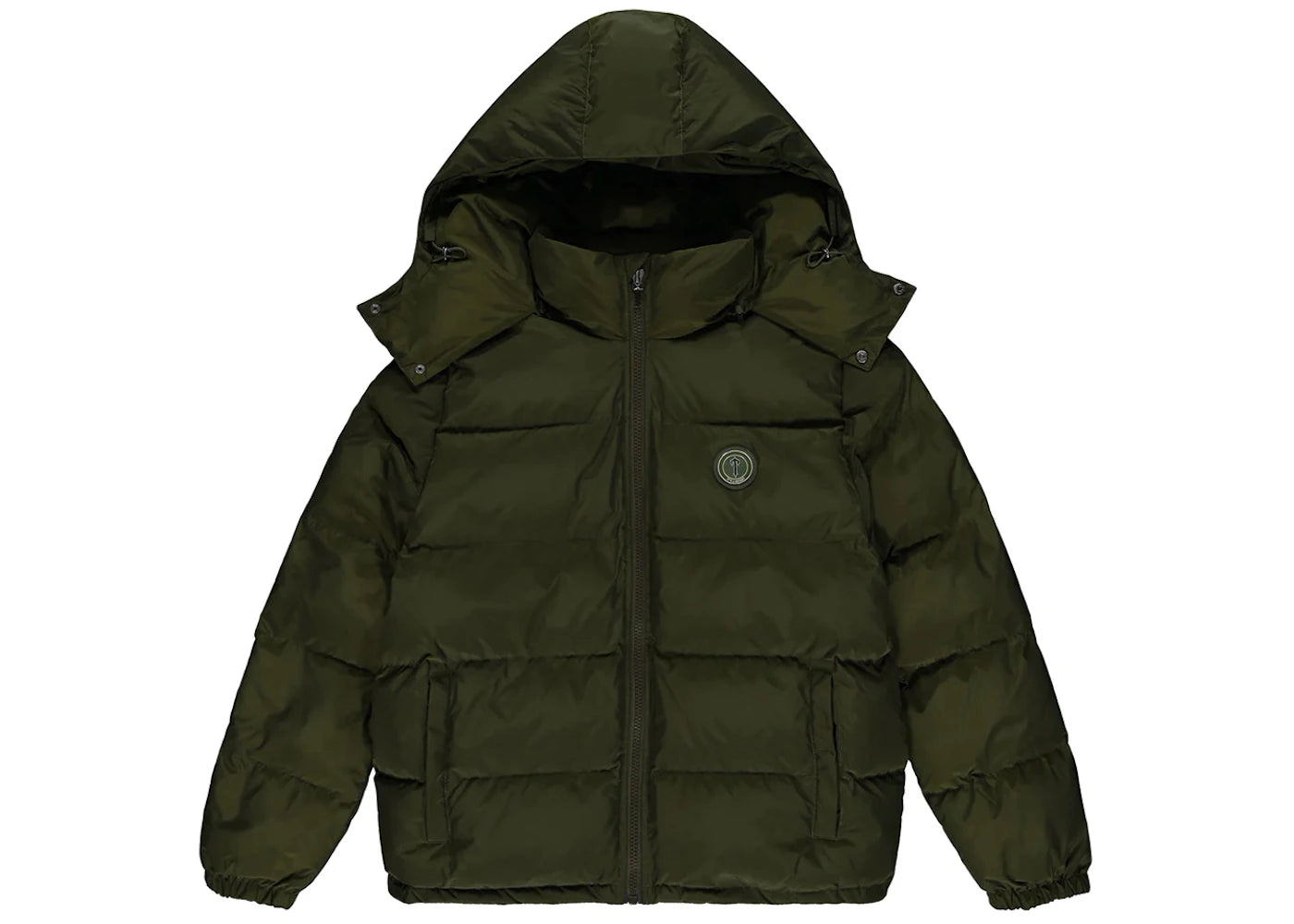 trapstar irongate detachable hooded puffer jacket olive