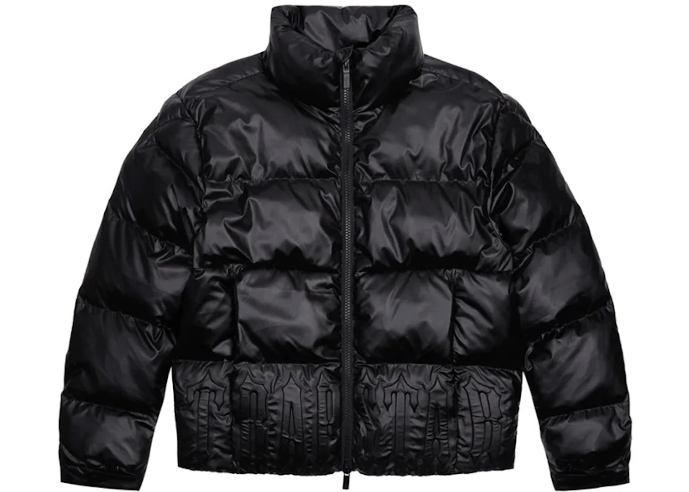 trapstar irongate embossed puffer jacket matte black