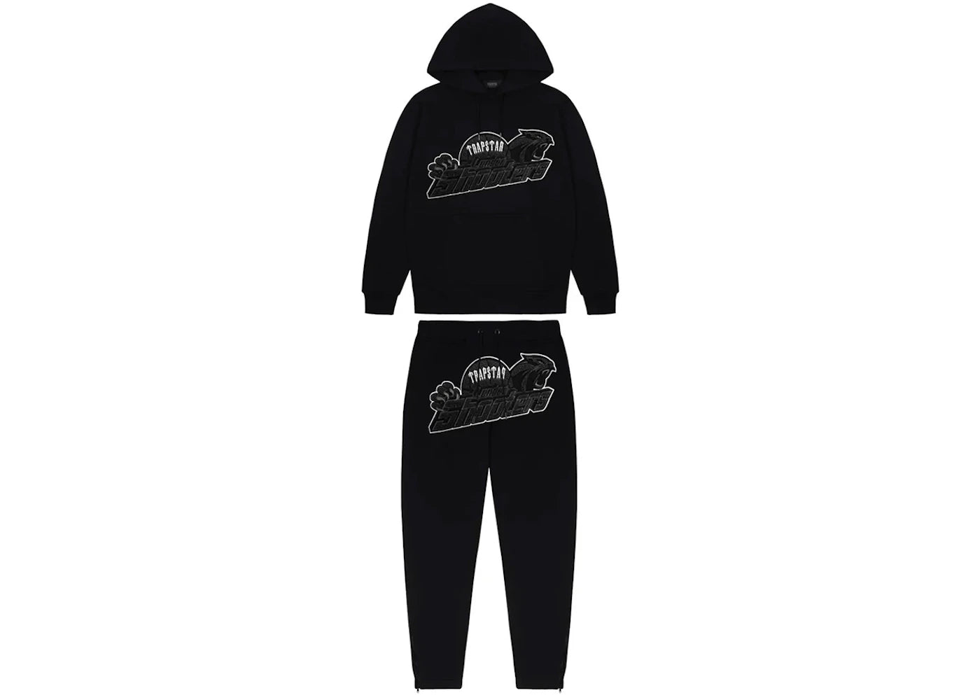 trapstar shooters hooded tracksuit blackout edition