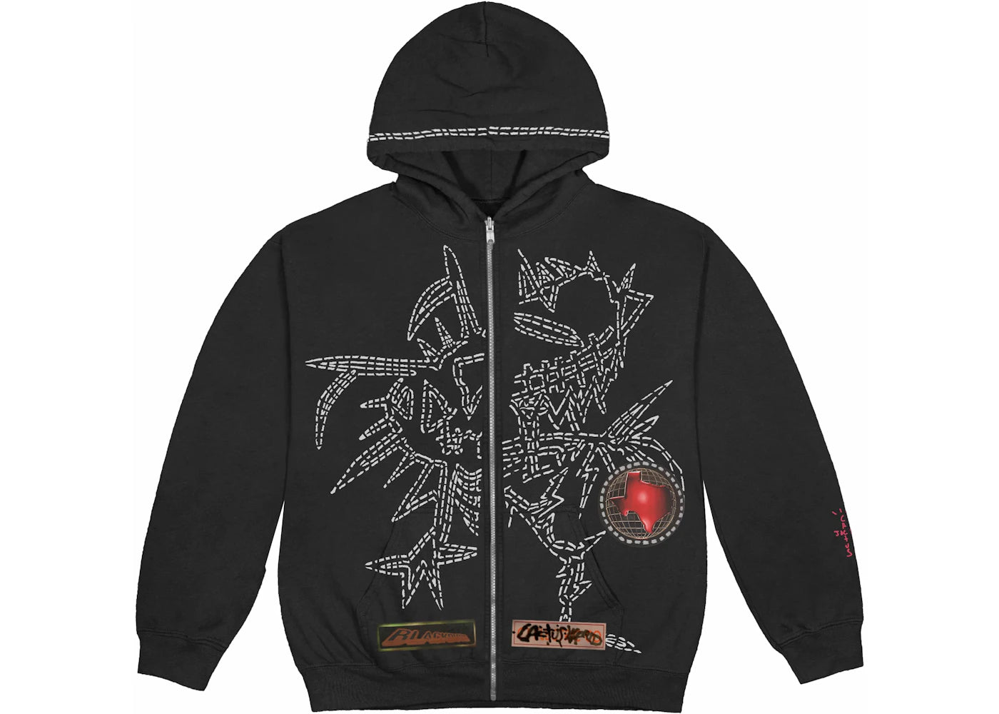travis scott blackout zip up hoodie black