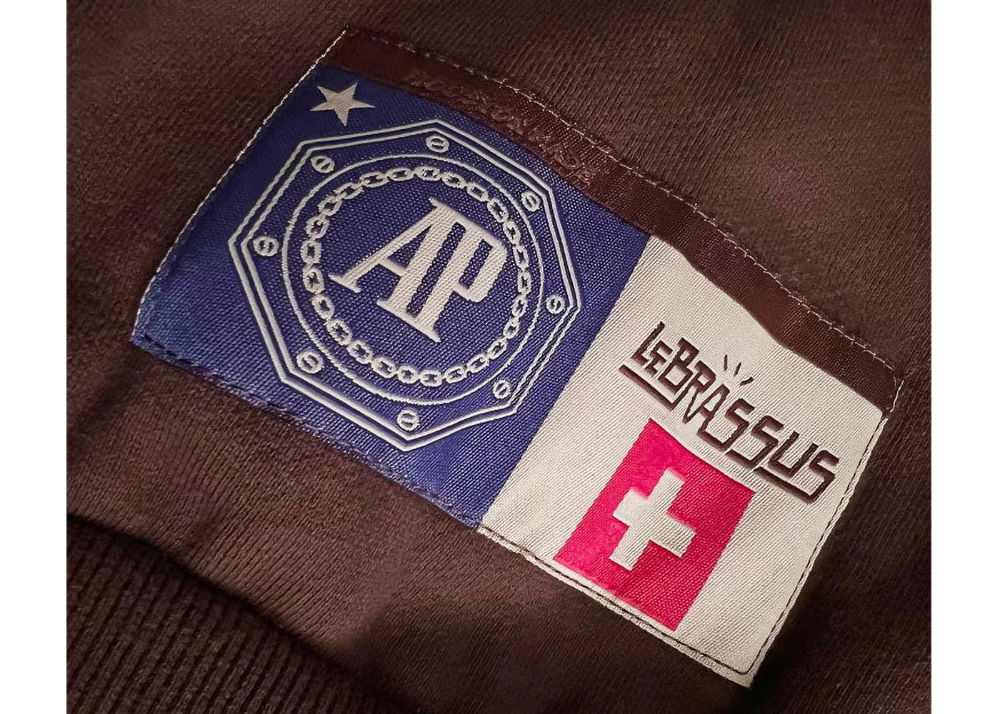 travis scott cj x audemars piguet emblem hoodie dark brown