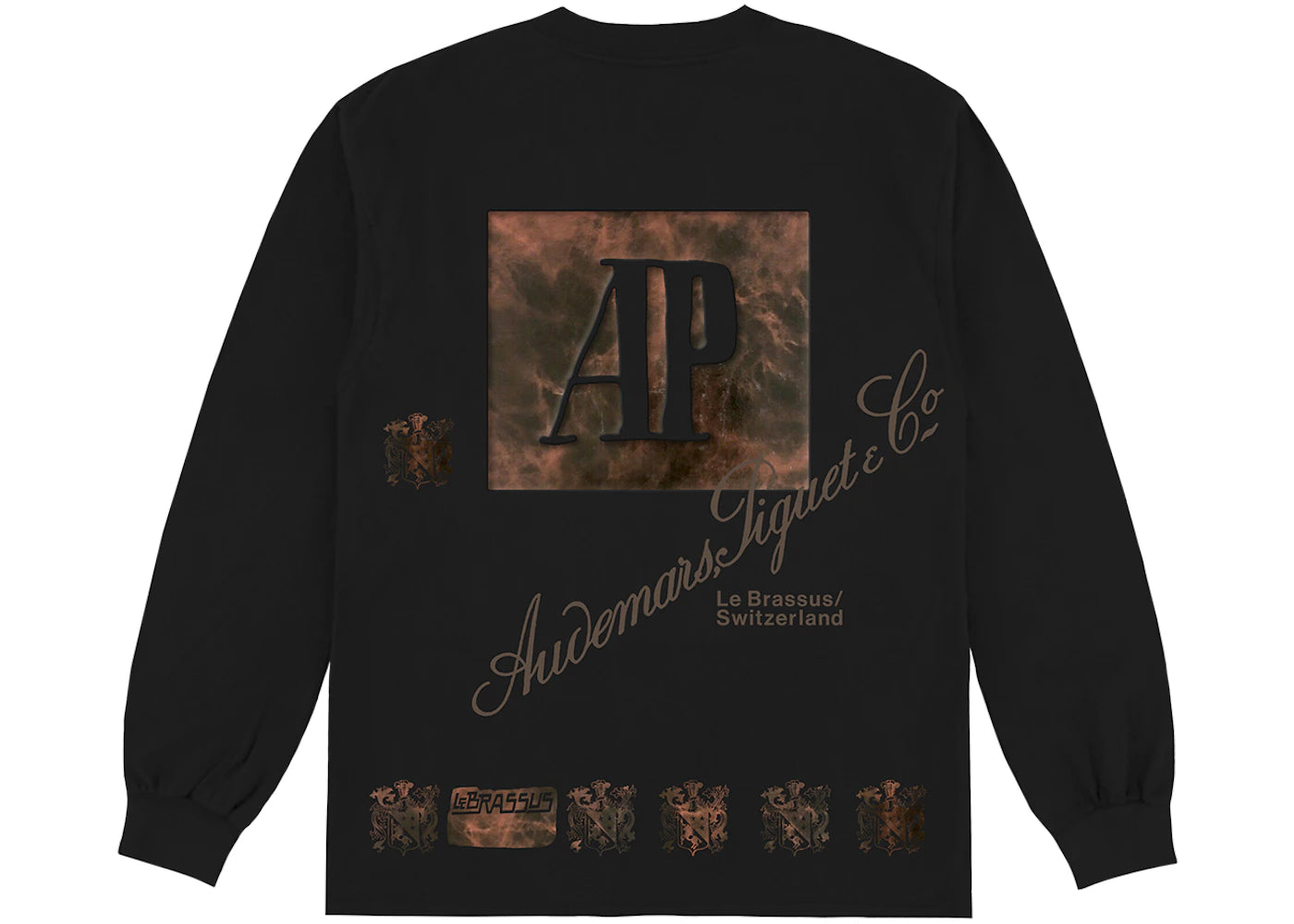 travis scott cj x audemars piguet le brassus long sleeve tee black