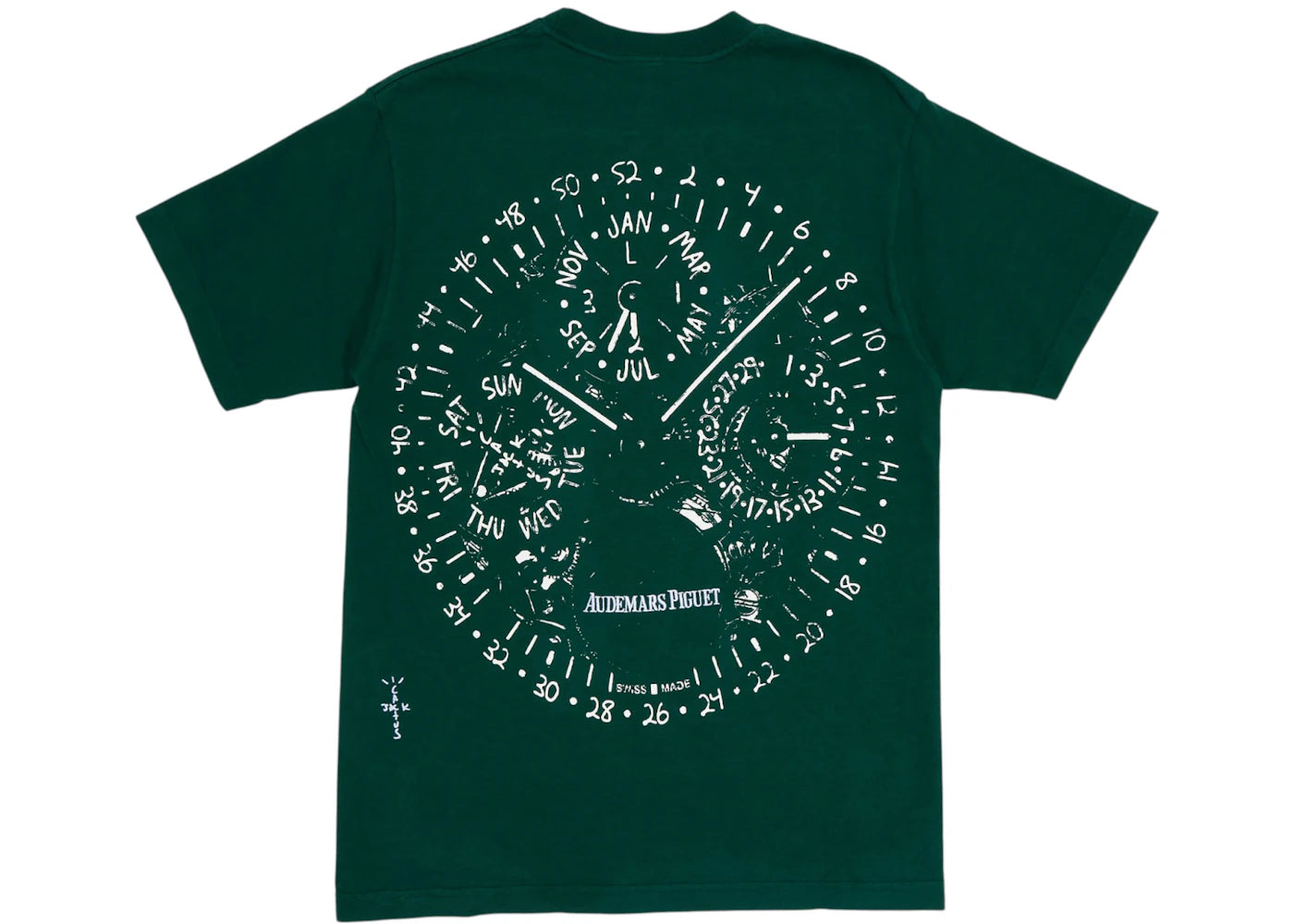 travis scott cj x audemars piguet watch face tee green