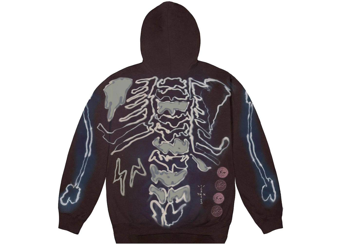 travis scott cactus jack for fragment skeleton graffiti full zip hoodie multi