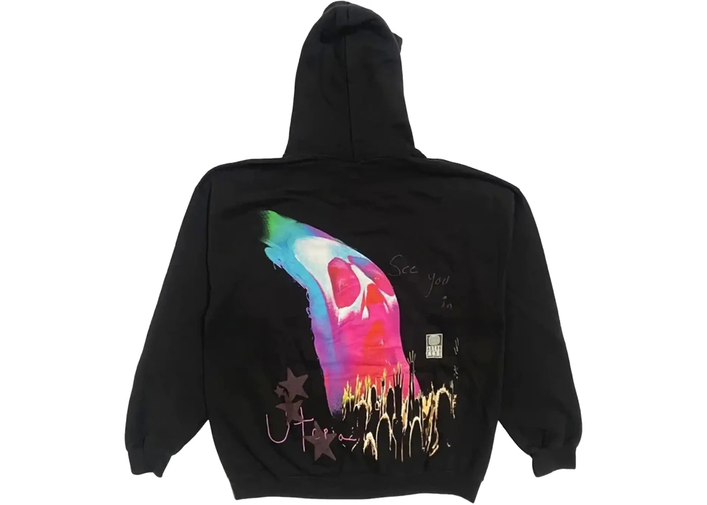 travis scott face melt hoodie black