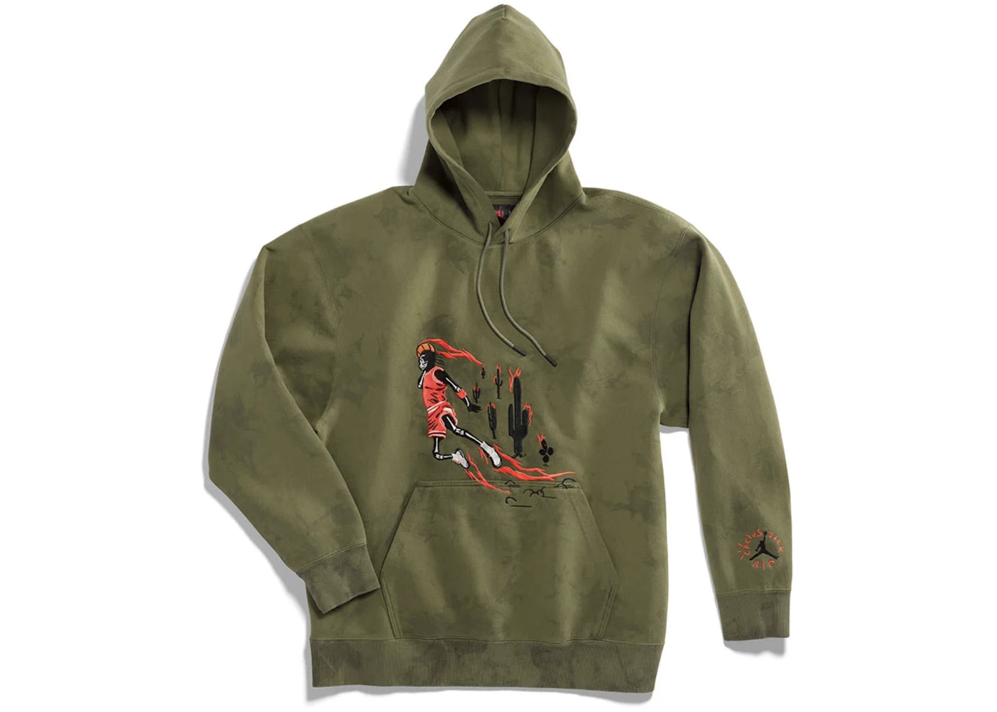 travis scott jordan washed suede hoodie olive