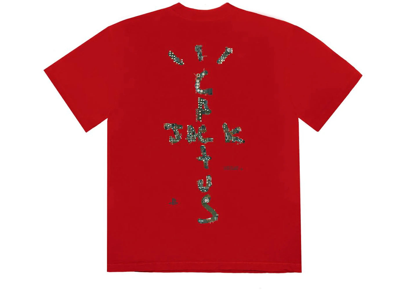 travis scott motherboard logo iv t-shirt red