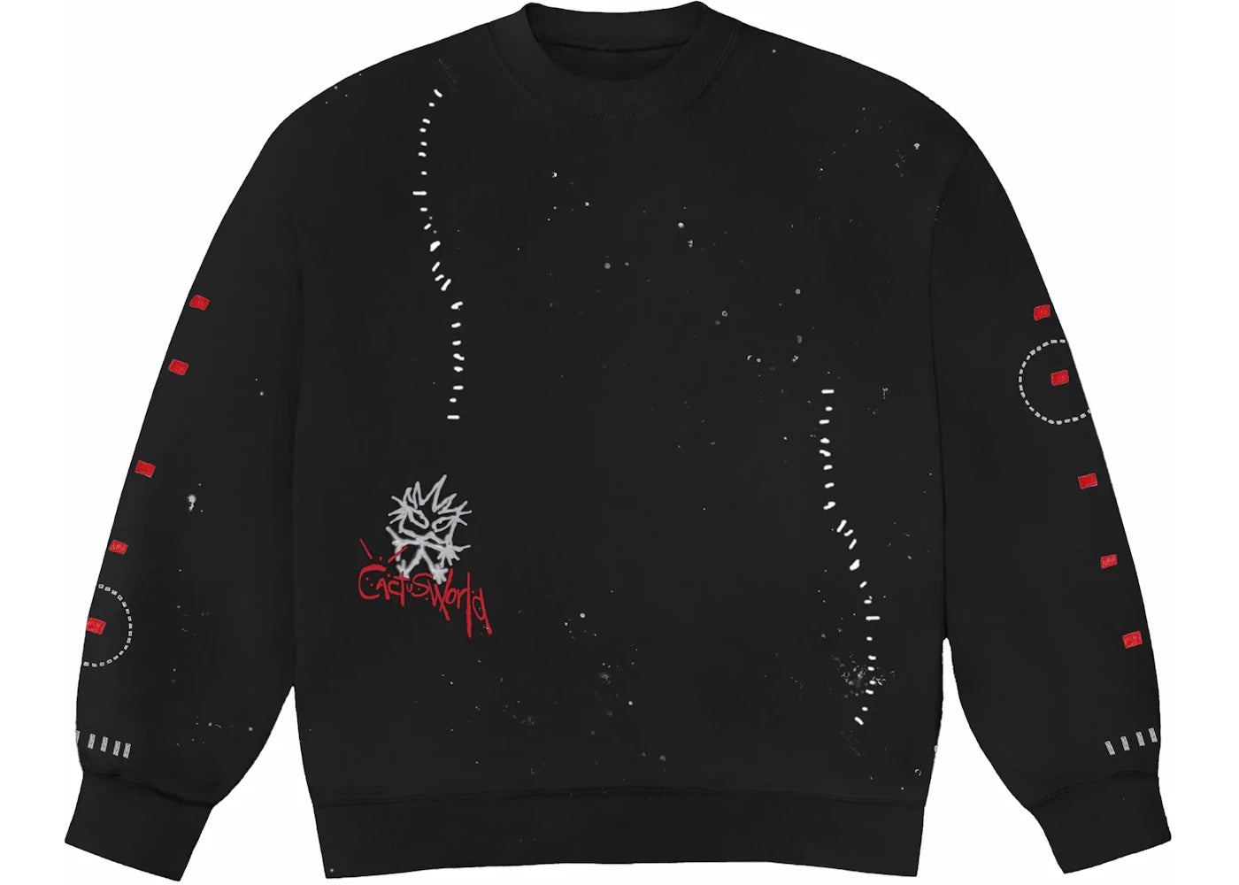 travis scott stitched crewneck black