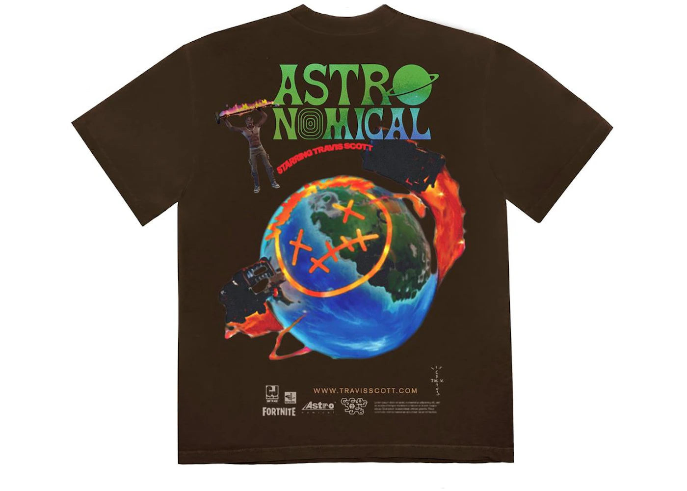 travis scott the scotts sicko event t-shirt brown