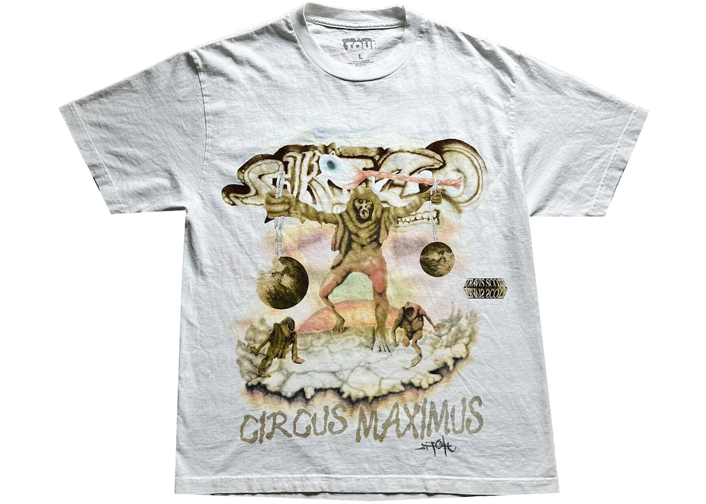 travis scott utopia tour skitzo circus maximus tee white