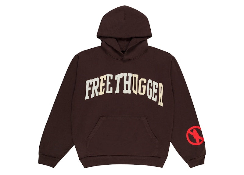Travis Scott X Cactus Plant Flea Market "Free Thugger" Hoodie Brown