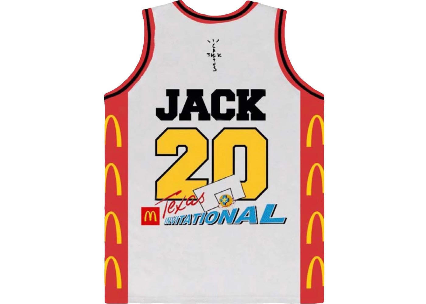 travis scott x mcdonald's cactus jack all american jersey white