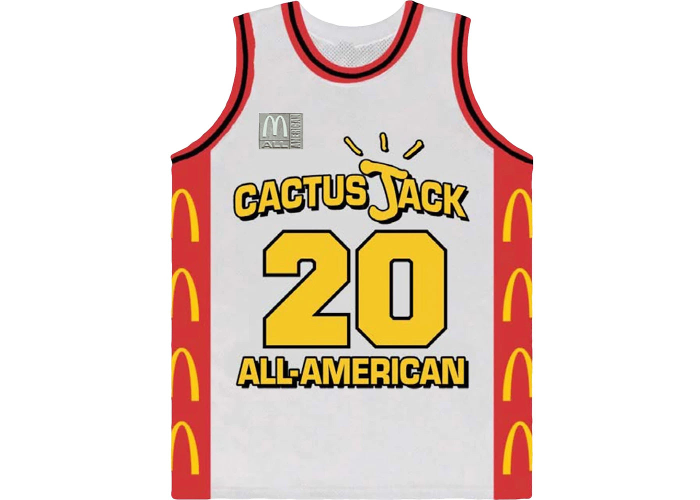 travis scott x mcdonald's cactus jack all american jersey white
