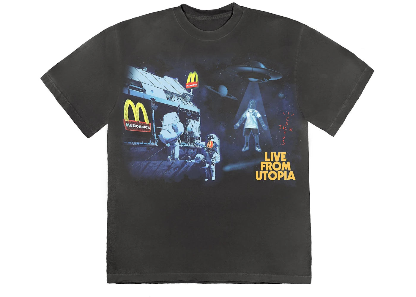 travis scott x mcdonald's live from utopia t-shirt black