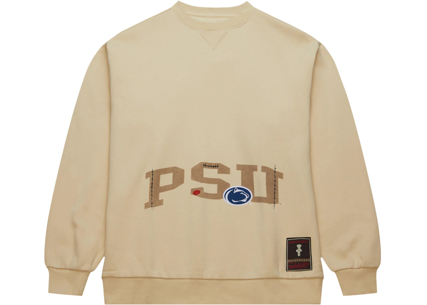 travis scott x mitchell & ness penn state nittany lions pullover sweatshirt tan
