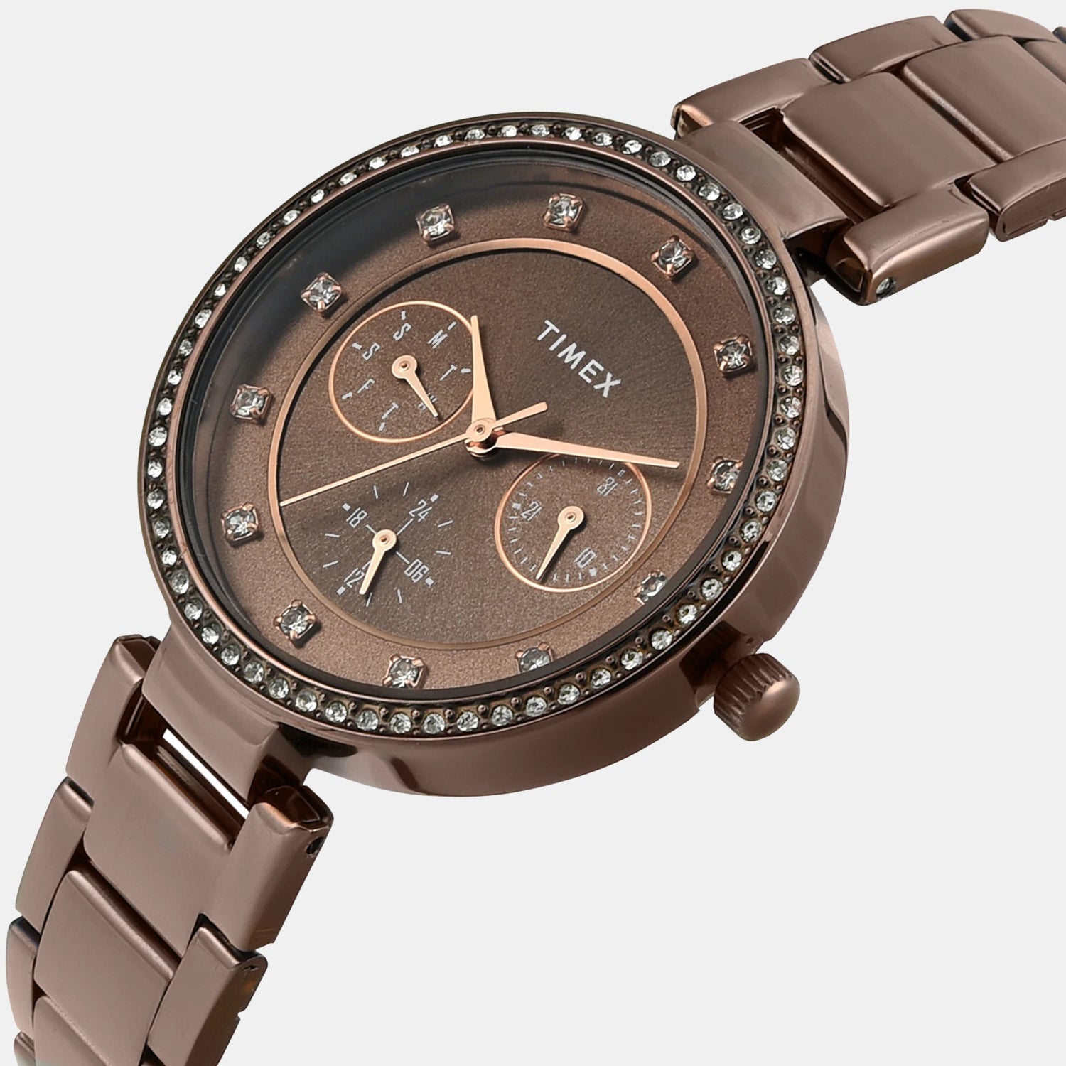 Timex Trendline Women Quartz Dial Multi-Function Stainless Steel Watch Twel18722