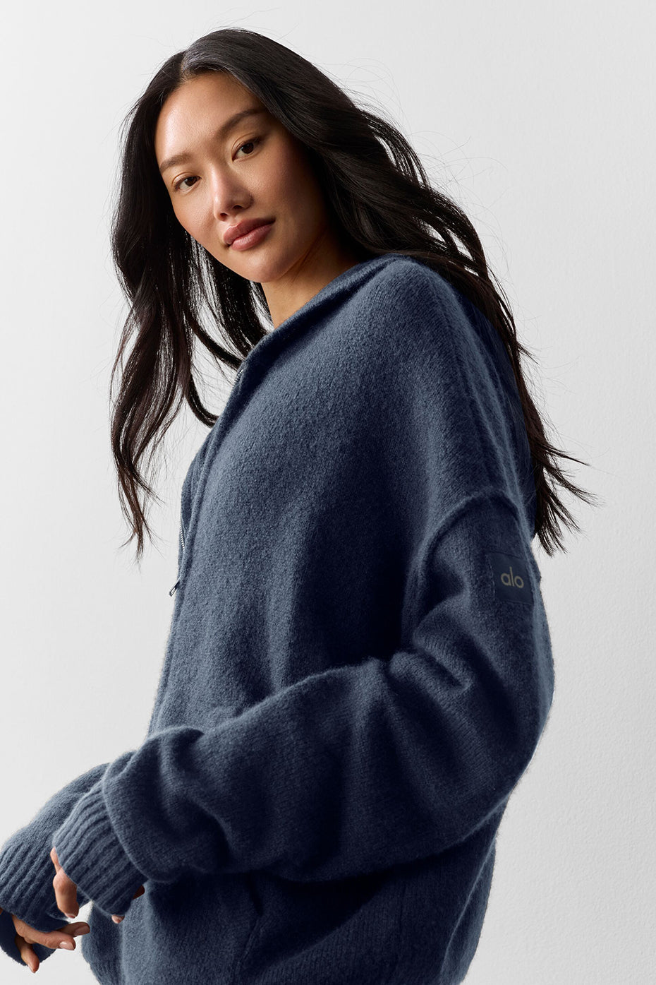 Alo Yoga Women'S Wool Cashmere New Class Full Zip Hoodie
