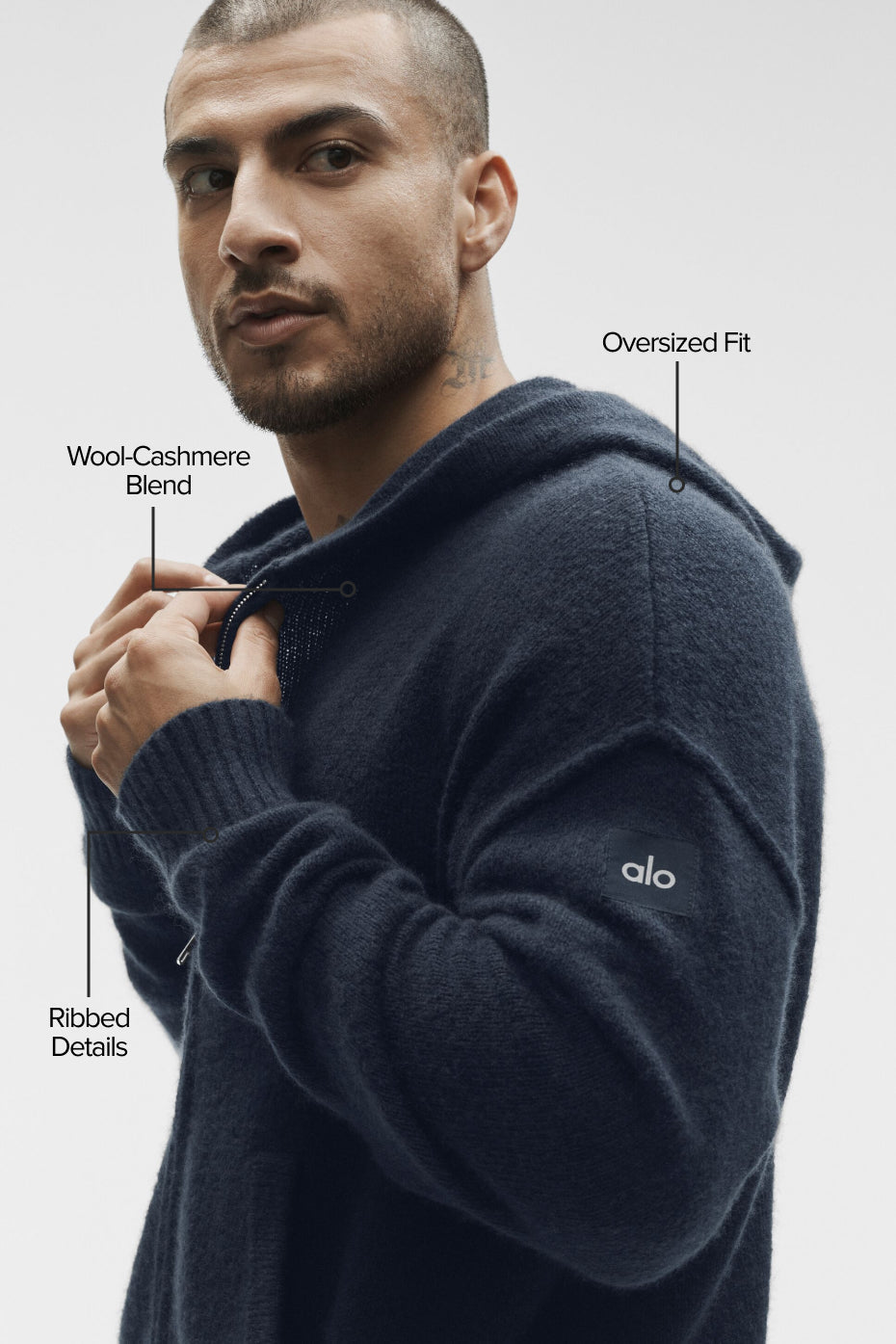 Alo Yoga Wool Cashmere New Class Full Zip Hoodie