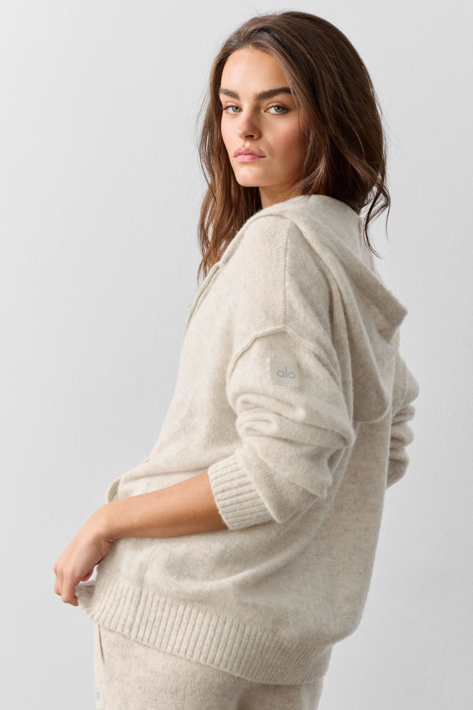 Alo Yoga Women'S Wool Cashmere New Class Full Zip Hoodie