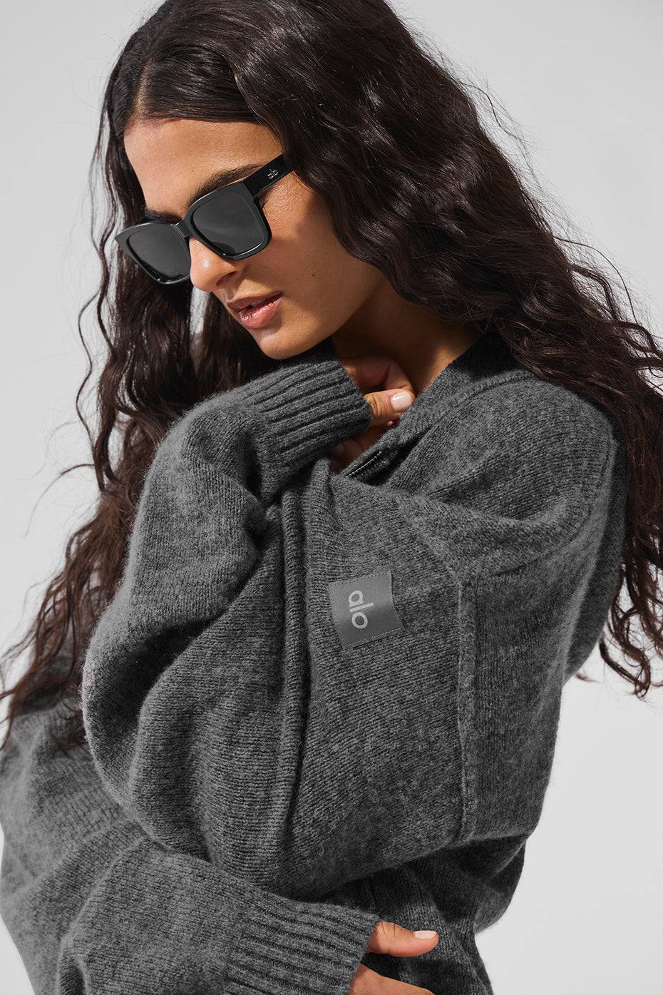 Alo Yoga Women'S Wool Cashmere New Class Full Zip Hoodie