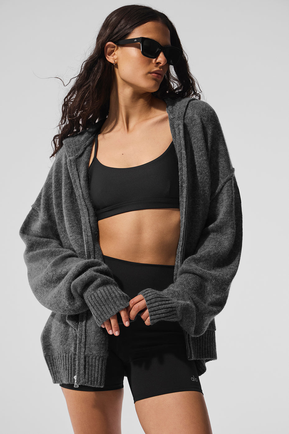 Alo Yoga Women'S Wool Cashmere New Class Full Zip Hoodie
