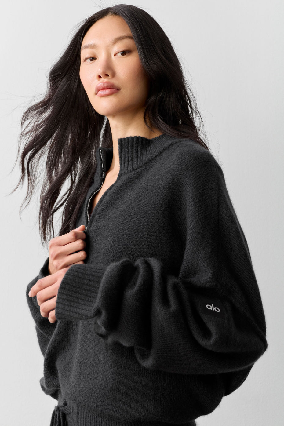 Alo Yoga Women'S Wool Cashmere New Class 1/4 Zip Pullover