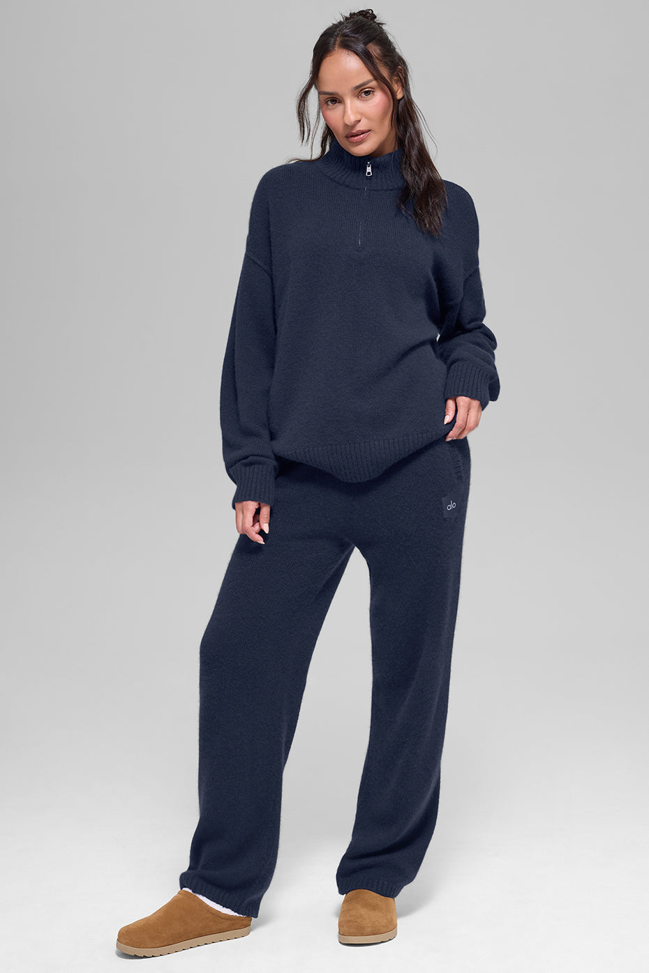 Alo Yoga Women'S Wool Cashmere New Class 1/4 Zip Pullover
