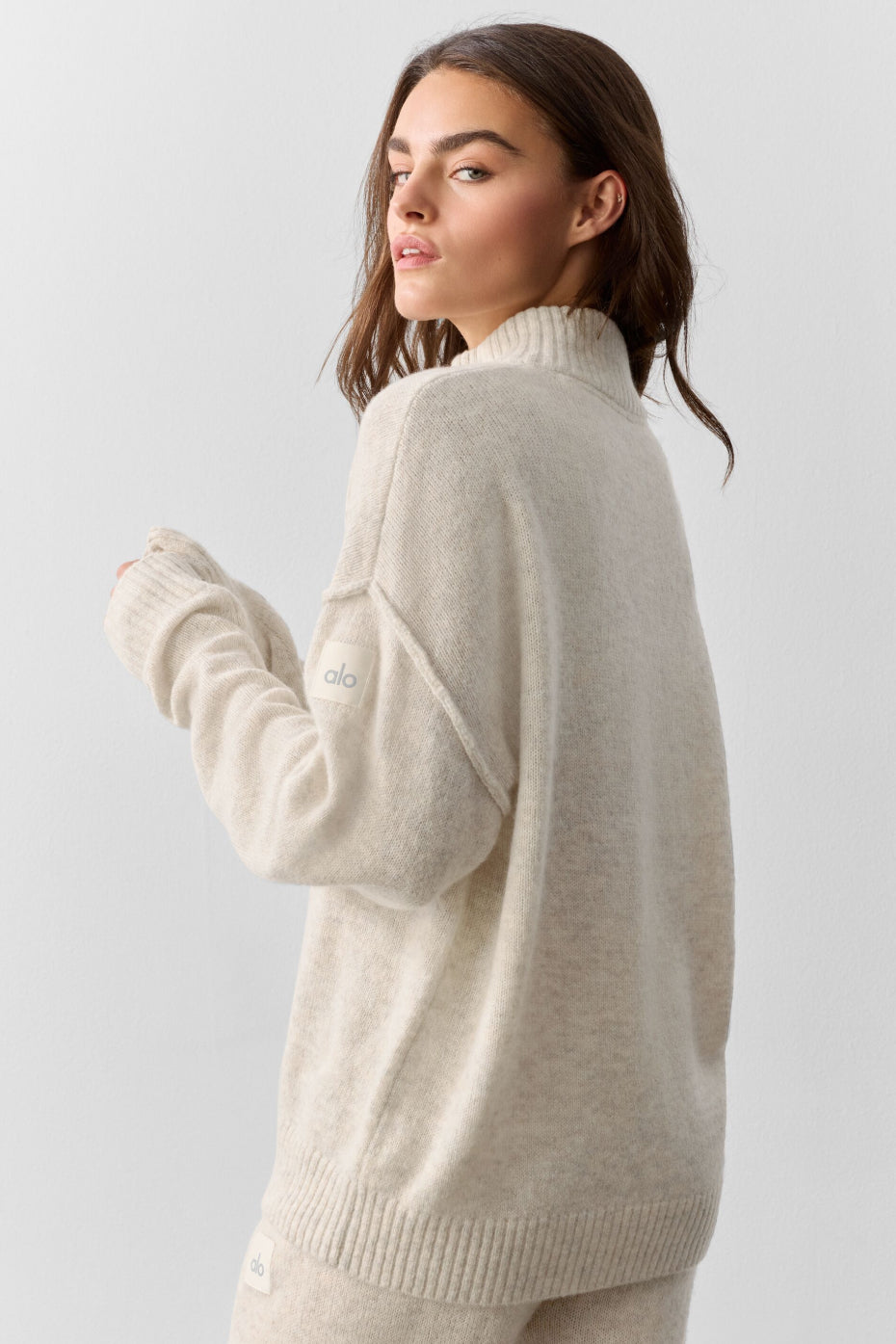 Alo Yoga Women'S Wool Cashmere New Class 1/4 Zip Pullover