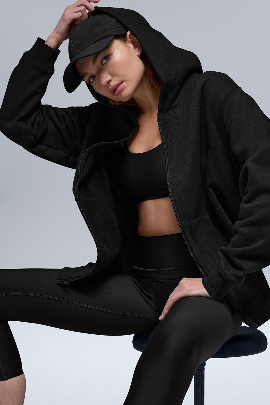 Alo Yoga Women'S Renown Heavy Weight Full Zip Hoodie