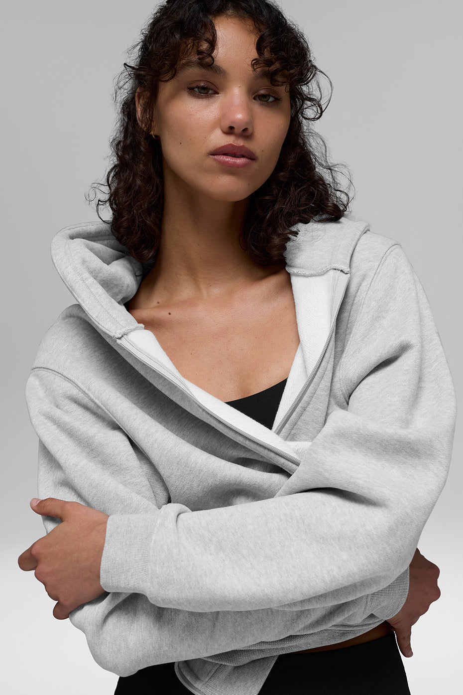 Alo Yoga Women'S Renown Heavy Weight Full Zip Hoodie