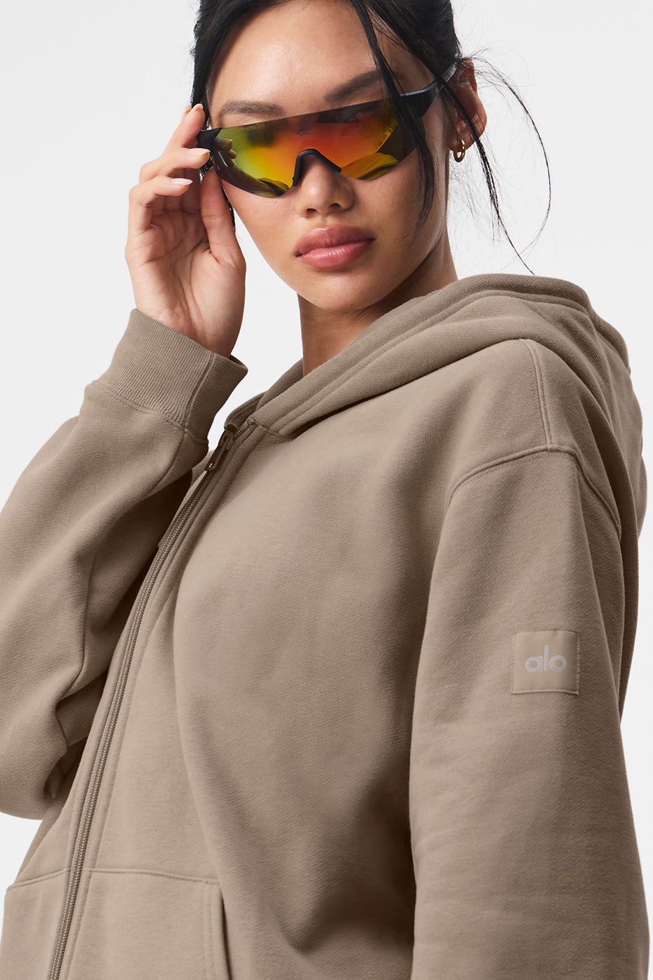 Alo Yoga Women'S Renown Heavy Weight Full Zip Hoodie