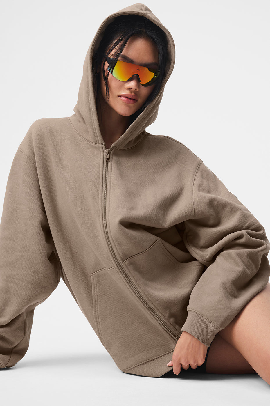 Alo Yoga Women'S Renown Heavy Weight Full Zip Hoodie