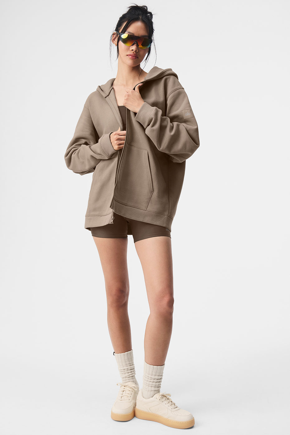 Alo Yoga Women'S Renown Heavy Weight Full Zip Hoodie