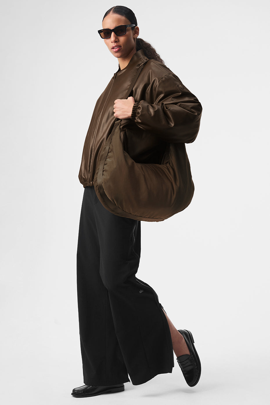 Alo Yoga Women'S Faux Leather Premier Bomber