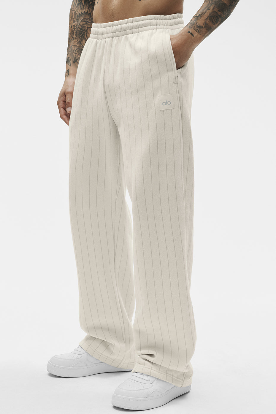 Alo Yoga Pinstripe Straight Leg Sweatpant
